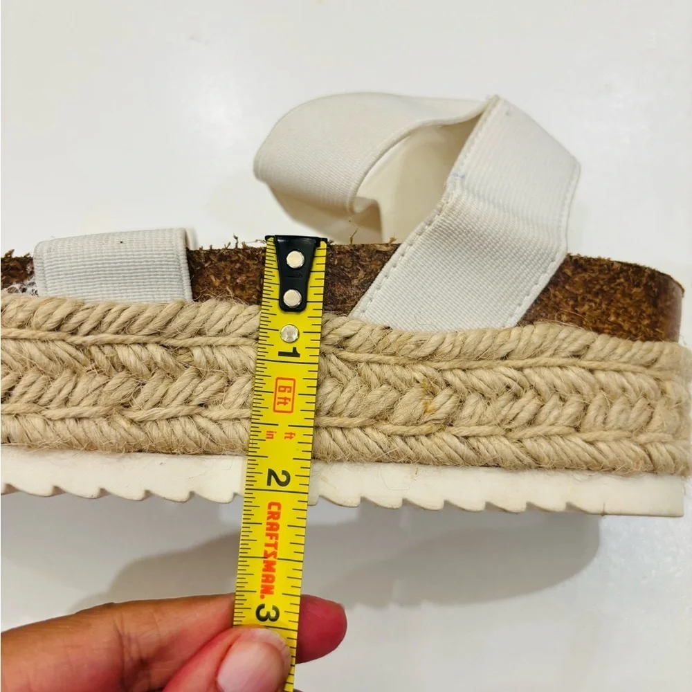 Esprit Women's Cream Espadrille Sandals with elastic ankle straps size 9